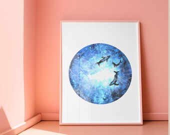 Deepest Waters / Whale Art Print / Animal Painting / Wall art poster / Home decor