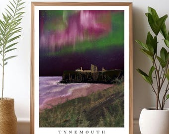 Tynemouth Northern Lights Art Print: North East England Coastal Wall Art