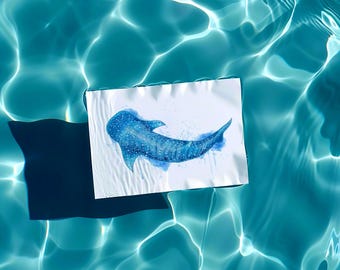 Whale Shark Watercolour Print | Ocean Wall Art | Marine Life Illustration | Coastal Decor Gift