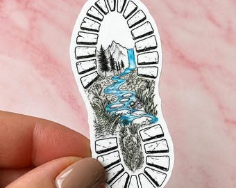 Hiking Boot Sticker – Waterproof Vinyl Decal for Outdoor Adventures