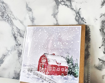 Christmas Card / Snow scene / Winter Greetings Card