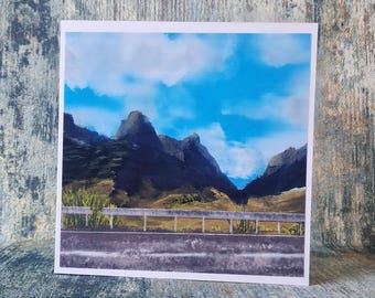Glencoe Scotland Greeting Card: Scottish Highlands Art, Nature Gift