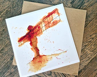 Angel of the North Card | Watercolour | Quirky Newcastle Art Greeting Card