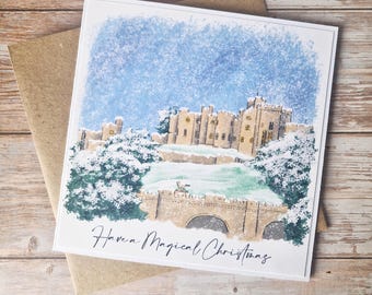 Christmas card: Alnwick Castle, Northumberland Landscape