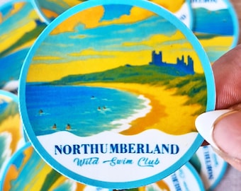 Northumberland Wild Swim Club Sticker | Coastal Vinyl Decal