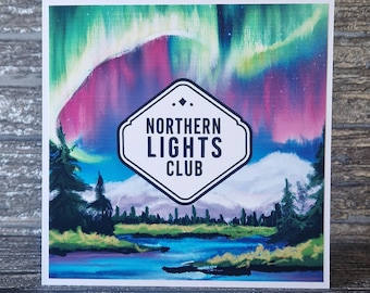 Aurora Borealis Greeting Card: Northern Lights Art, Stargazer Gift