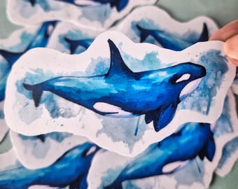 Watercolor Orca Sticker – Waterproof Vinyl Decal