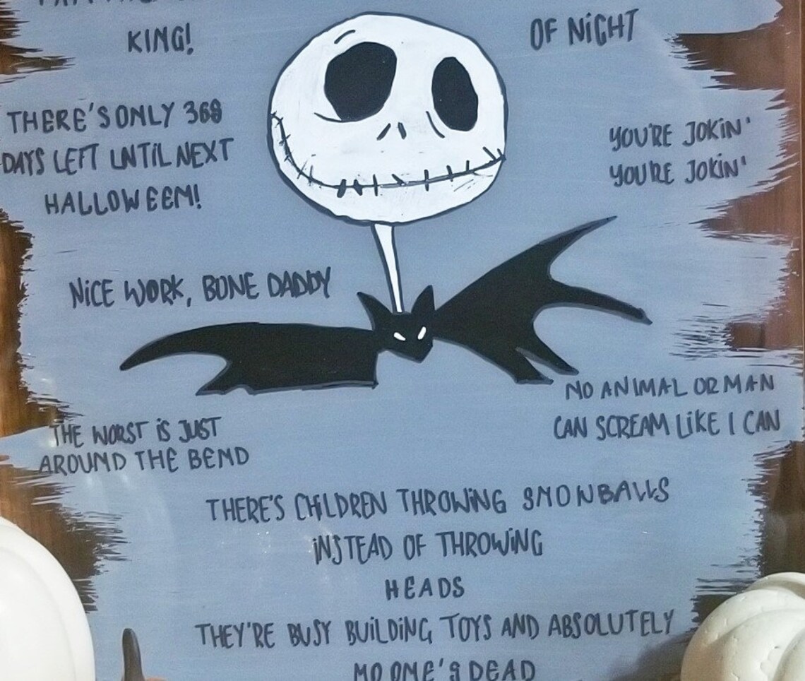 Nightmare Before Christmas Quote Sign Halloween Sign | Etsy