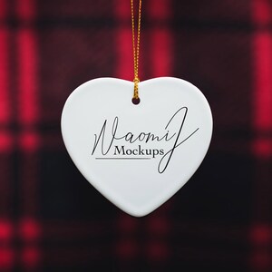 Ornament Mockup - Porcelain Heart - Sublimation Blank - Cricut - Graphic Design Template - Digital JPEG - Stock Photo