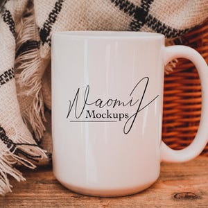 Mug Mockup - 15oz Cup - Sublimation Blank - Cricut - Digital JPEG - Graphic Design Template - Stock Photo