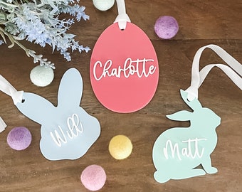 Easter Basket Tags | Easter Name Tags | Bunny Name Tag | Acrylic Easter Tag | Custom Easter Tags | Personalized Easter Tag | Egg Basket Tag