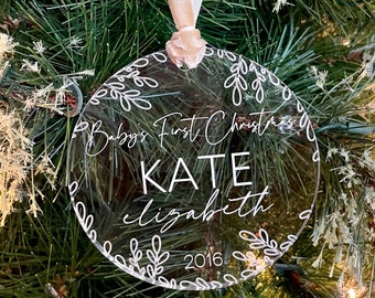 Baby’s Christmas Ornament | Baby Keepsake Ornament | Personalized Baby Gift | Baby Stat Ornament | Birth Info Ornament | New Baby Gift