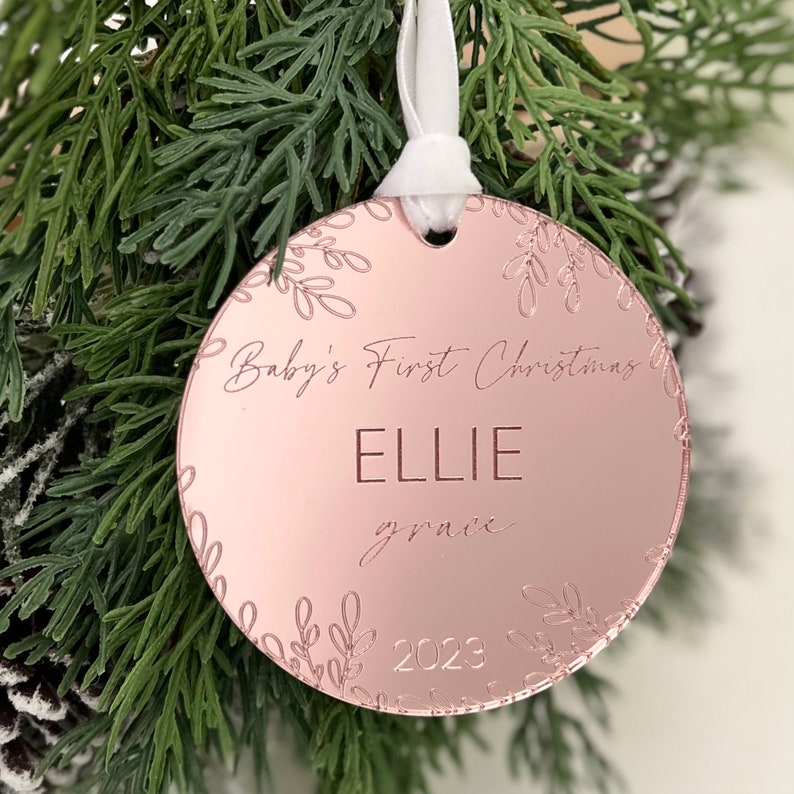 2024 Baby's First Christmas Ornament Custom Baby Ornament Baby Keepsake Baby Gift Baby's 1st Christmas Ornament Baby First Xmas