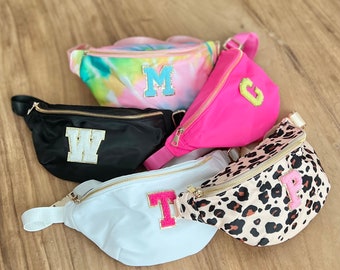 Fanny Pack with Chenille Letter Patches | DIY Dupe |Crossbody Bag | Travel Bag | Nylon Fanny | Brides Belt Bag | Bachelorette Party Fanny