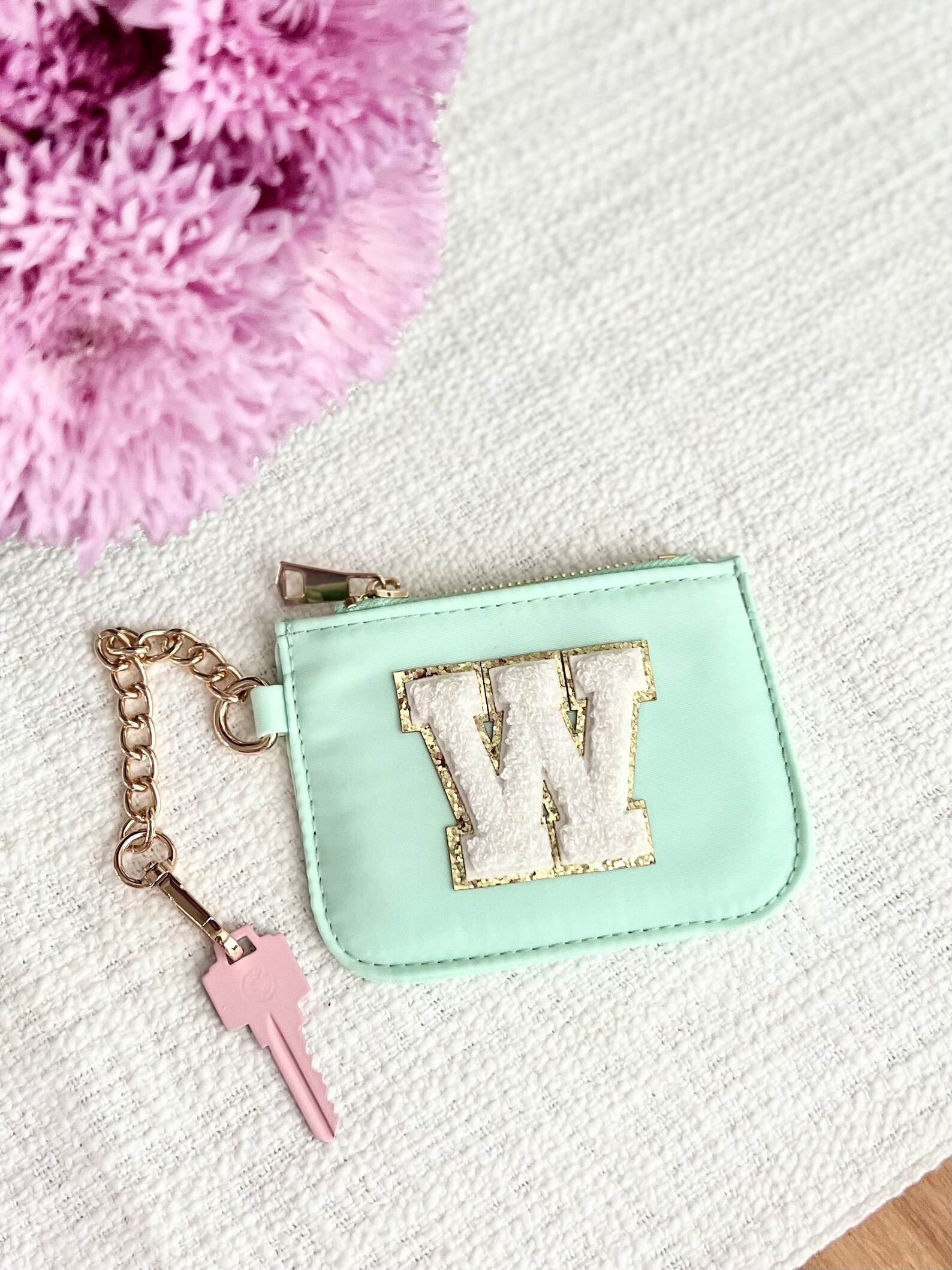 Initial Keychain Wallet With Chenille Letter Patch DIY Dupe Etsy