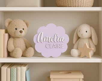 Personalized Baby Name Sign | Personalized Decorative Sign for Kids’ Rooms | Kids Bedroom Door Name Sign | Nursery Bookshelf Name Sign