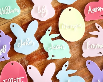 Easter Basket Tags | Easter Name Tags | Bunny Name Tag | Acrylic Easter Tag | Custom Easter Tags | Personalized Easter Tag | Egg Basket Tag