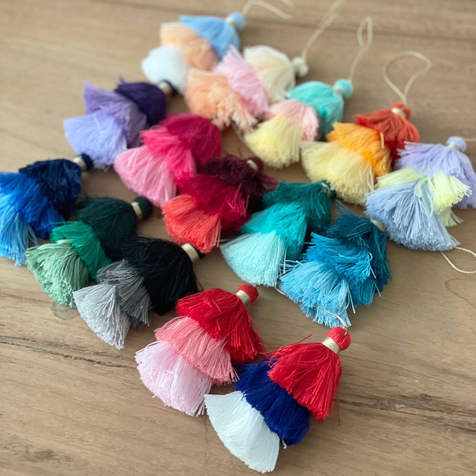 Ombre Bag Tassels Tricolor Tassels Bogg Bag Tassel Etsy