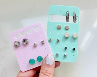 Travel Earring Holder | Mini Acrylic Earring Card | Jewelry Organizer |  Earring Organizer  | Hoop Earring Holder | Earring Card