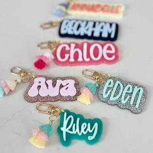 Name Keychain | Kids Name Keychain | Lanyard Name Charm | Backpack Name Keychain | Lunchbox Name Keychain | Children's Name Zipper Pull