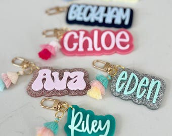 Name Keychain | Kids Name Keychain | Lanyard Name Charm | Backpack Name Keychain | Lunchbox Name Keychain | Children's Name Zipper Pull