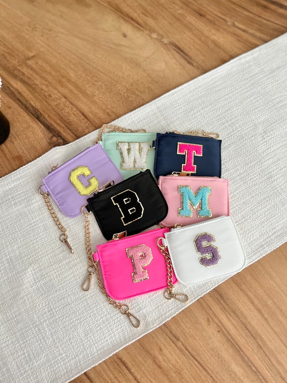 Initial Keychain Wallet With Chenille Letter Patch DIY Dupe 