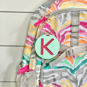 Monogram Bag Charm | Monogram Beach Tote Tag | Pool Bag Charm | Acrylic Monogram Bag Tag | Initial Monogram Keychain | Bogg Bag Charm