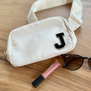 Belt Bag With Initial | Belt Bag With Letter | Belly Bag | Fanny Pack | Over Shoulder Bag | Bachelorette Bag | Athletic Cross Body Bag