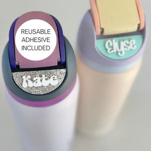 Placa de identificación Owala / Placa de identificación personalizada para botella de agua Owala / Placa de identificación Owala con adhesivo / Etiqueta de identificación Owala Freesip / Nombre Owala / Etiqueta Owala