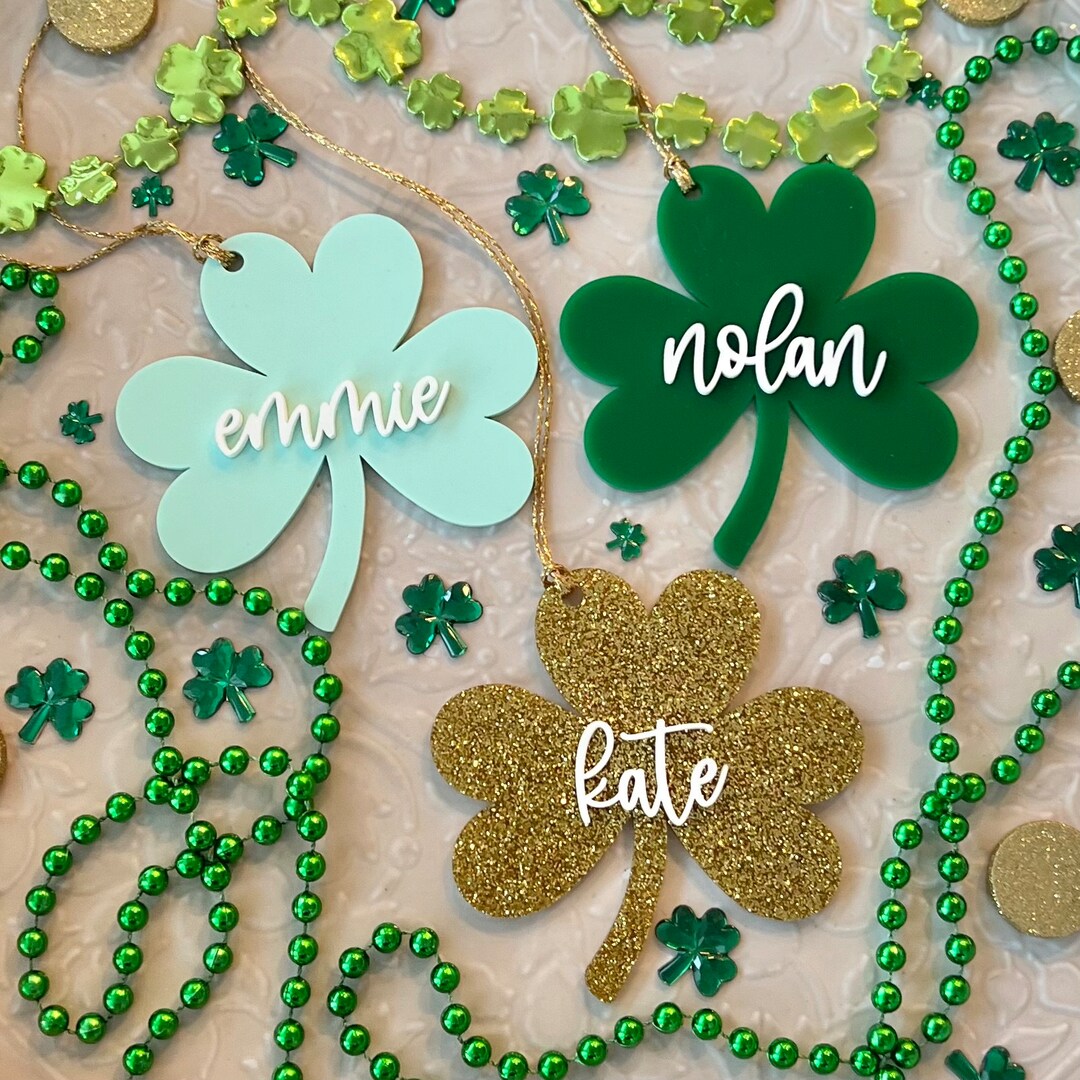 St. Patrick's Day Basket Tags Shamrock Name Tags St. Patty's Day Gift ...