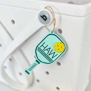 Pickleball Bag Charm | Personalized Pickleball Paddle Bag Tag | Initial Pickleball Charm | Pickleball Bogg Bag Tassel | Dink | Kitchen Charm