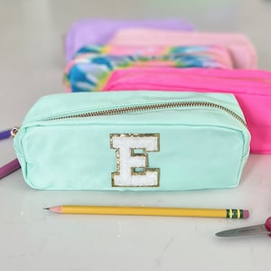 Trousse personnalisée | Trousse de maquillage avec initiales | Sac de voyage monogramme | Sac à crayons Back 2 School | trousse de maquillage de voyage | Petits articles de toilette