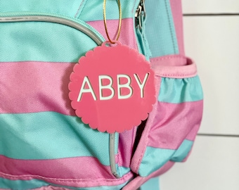 Monogram Bag Charm | Monogram Bookbag Tag | Backpack Bag Charm | Acrylic Name Bag Tag | Initial Monogram Keychain | Bogg Bag Charm