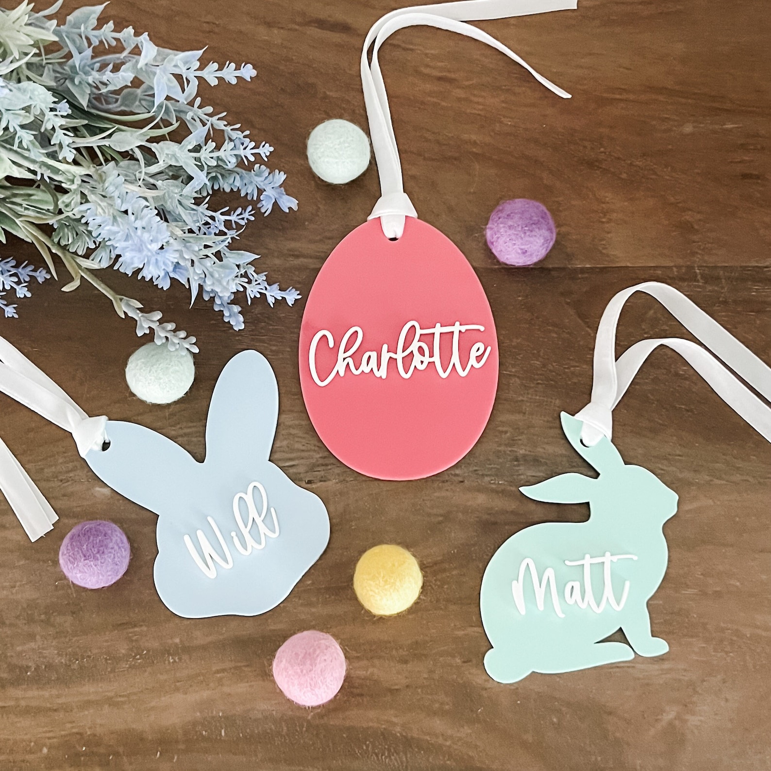 Easter Basket Tags Easter Name Tags Bunny Name Tag Etsy