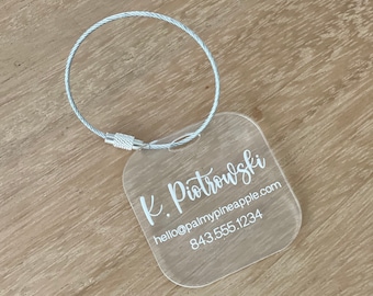 Acrylic Luggage Tag | Personalized Luggage Tag | Address Tag | Information Tag | Acrylic Bag Tag | Monogram Bag Tag | Travel Bag Tag