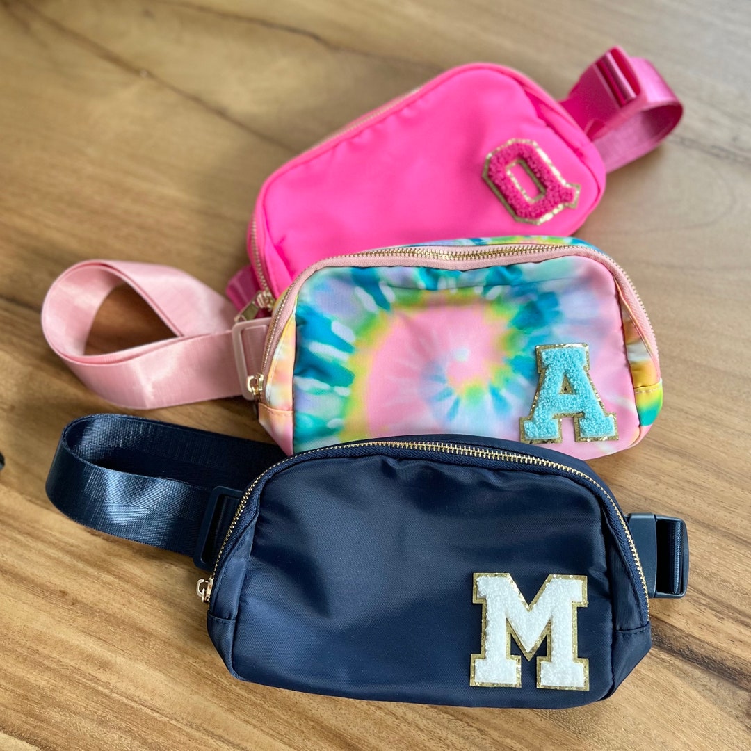 Belt Bag With Initial Belt Bag With Letter Belly Bag Fanny Pack Over Shoulder Bag Bachelorette Bag Athletic Cross Body Bag Etsy