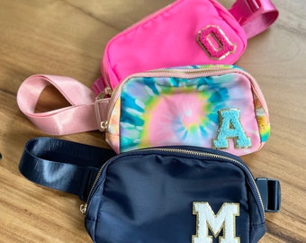 Belt Bag With Initial | Belt Bag With Letter | Belly Bag | Fanny Pack | Over Shoulder Bag | Bachelorette Bag | Athletic Cross Body Bag