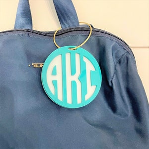 Monogram Bag Charm | Monogram Beach Tote Tag | Pool Bag Charm | Acrylic Monogram Bag Tag | Initial Monogram Keychain | Bogg Bag Charm