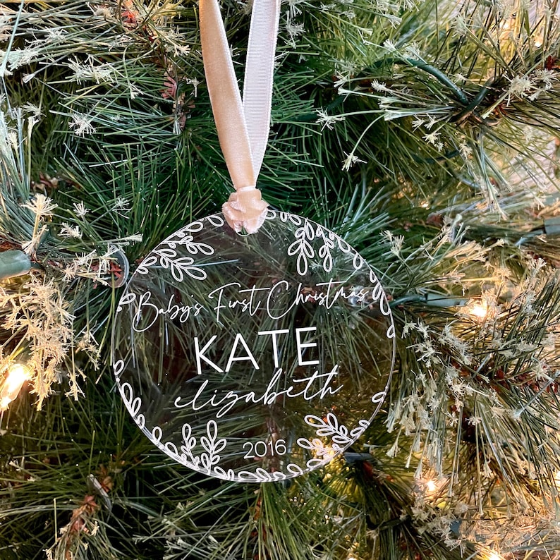 Baby's First Christmas Ornament | Baby Keepsake Ornament | Personalized Baby Gift | Baby Stat Ornament | Birth Info Ornament | New Baby Gift 