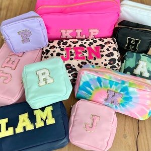 Nylon Bag With Chenille Letter Patches DIY Dupe Cosmetic Bag Make up ...