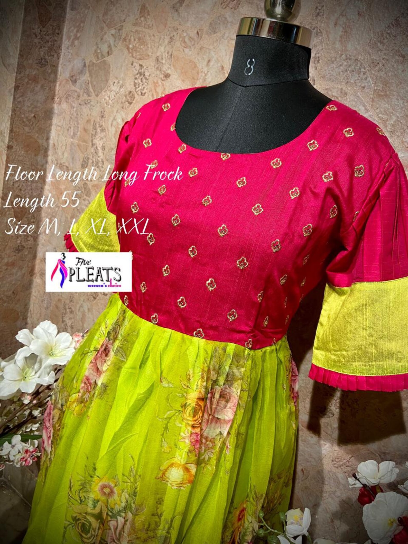organza fabric long frocks