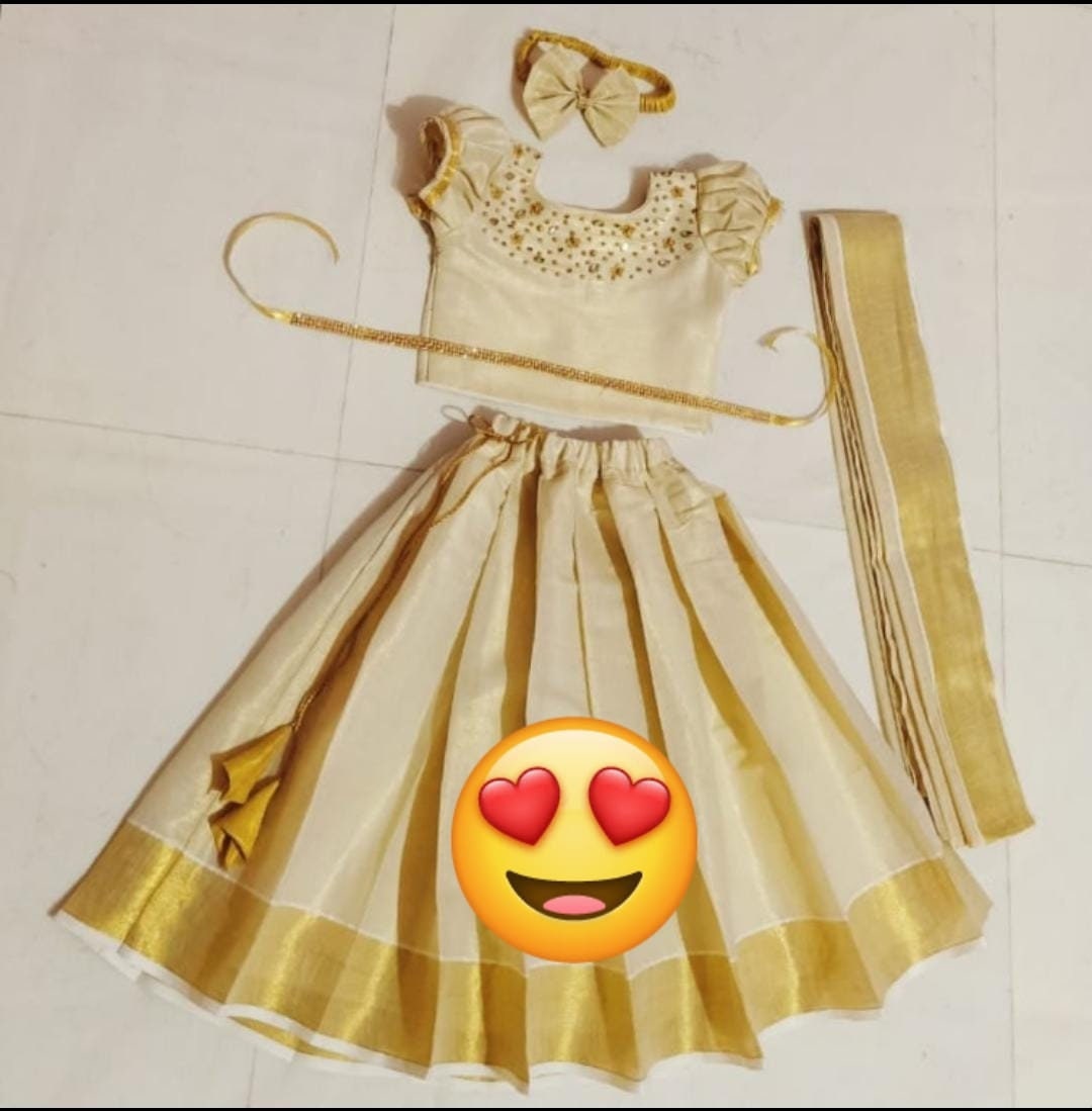 Pattu Pavadai Blouse for Age 1 5 Years Girl Child Traditional Wear Kids Indian Wear Kerala Ethnic Wear Annaprashan Noolukettu Etsy
