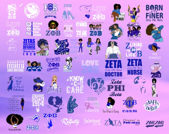 Zeta Phi Beta Bundle SVG Quotes Logo Finer Womanhood Zeta | Etsy