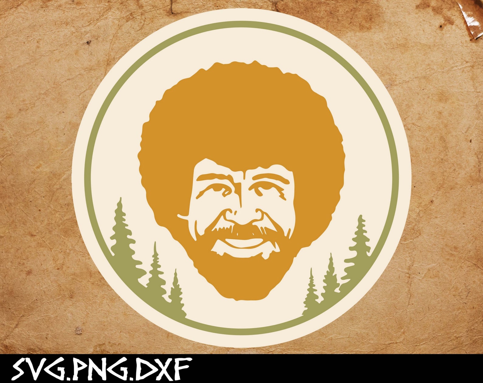 Bob Ross svg Bob Ross face svg Cricut Silhouette Cutfiles Etsy