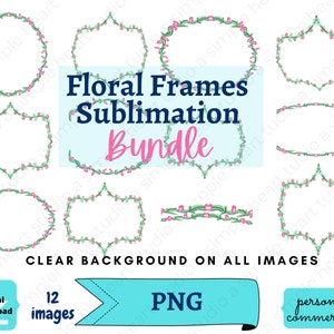 Floral Frames ClipArt Bundle zum sofortigen Download