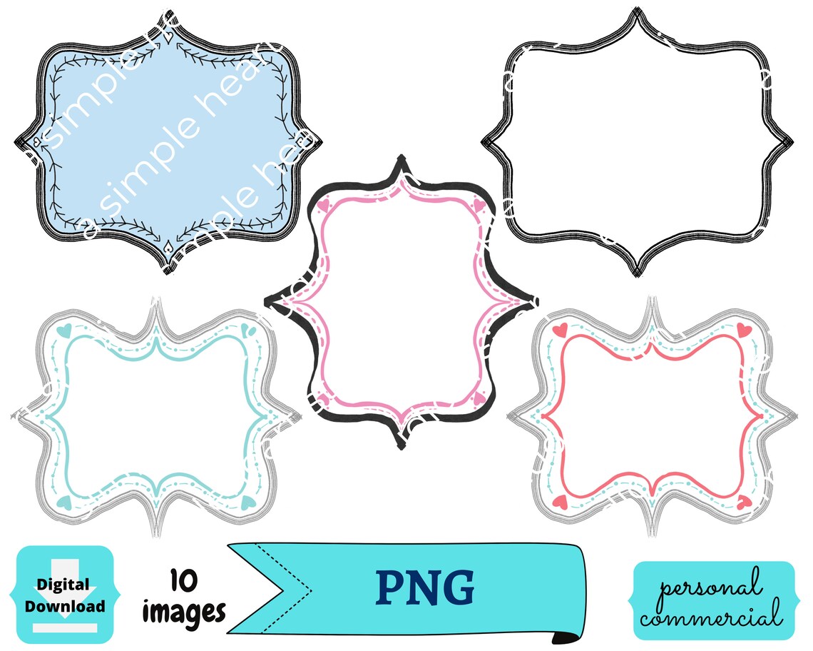 Cute Frames Clip Art Bundle for Instant Download - Etsy