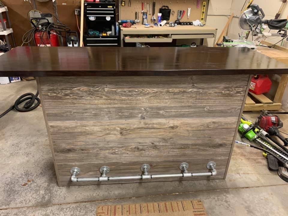 Rustic Plank Goodtimes Bar, L Shape Bar , Rustic Wood Bar , Coastal Bar ,  Home Bar , Custom Bar , Farmhouse Bar, Wine Bar , Whisky Bar 