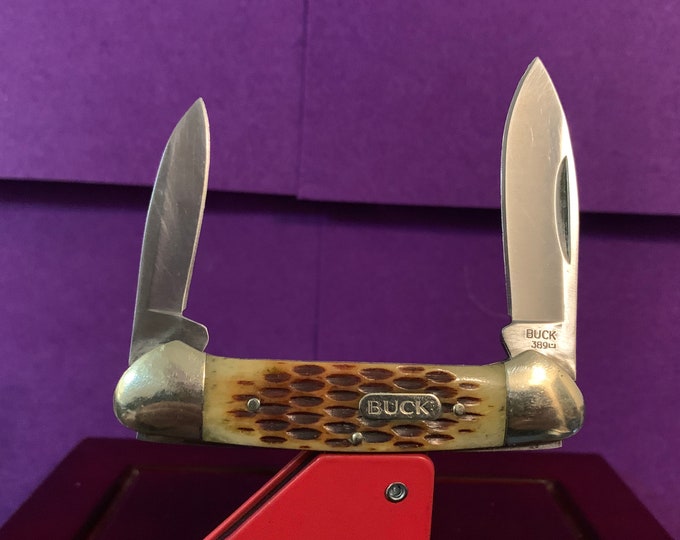Vintage Buck Knife Co 2 Blade Equal Opposite Ends Pocket Knife Canoe Style Pocket Knife Etsy