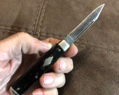 Vintage antique pocket knife stylish polishEd black bone handle early 1940s