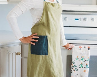 Extra Large Kitchen Cooking Apron for Men and Women - Cute Kitchen Apron - Vintage Apron - Housewarming Gift - New Home Gift - Gift for Wife